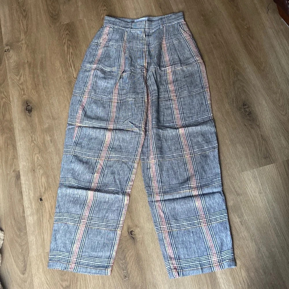 Paris Atelier & Other Stories High Waist plaid pants